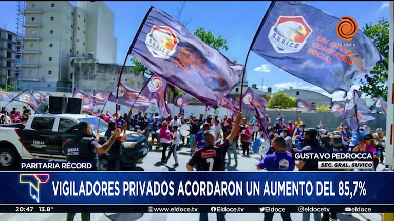 Trabajadores de la seguridad privada acordaron un aumento del 85,7%