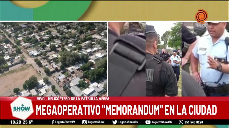 El Doce desde el helicóptero policial por el megaoperativo