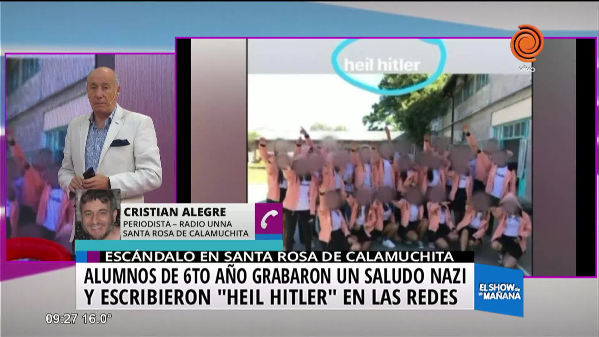 Saludo nazi en una escuela del interior provincial