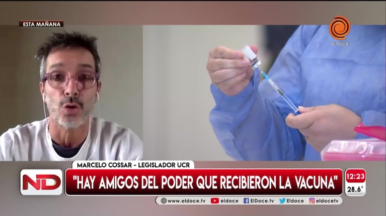 Cossar denunció que "hay amigos del poder que recibieron la vacuna" en Córdoba