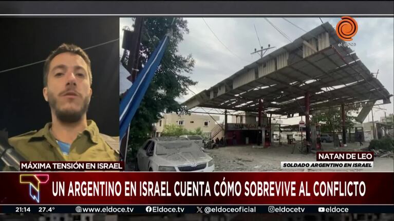 Es argentino, trabaja en el rodaje de películas y dejó todo para luchar en Israel