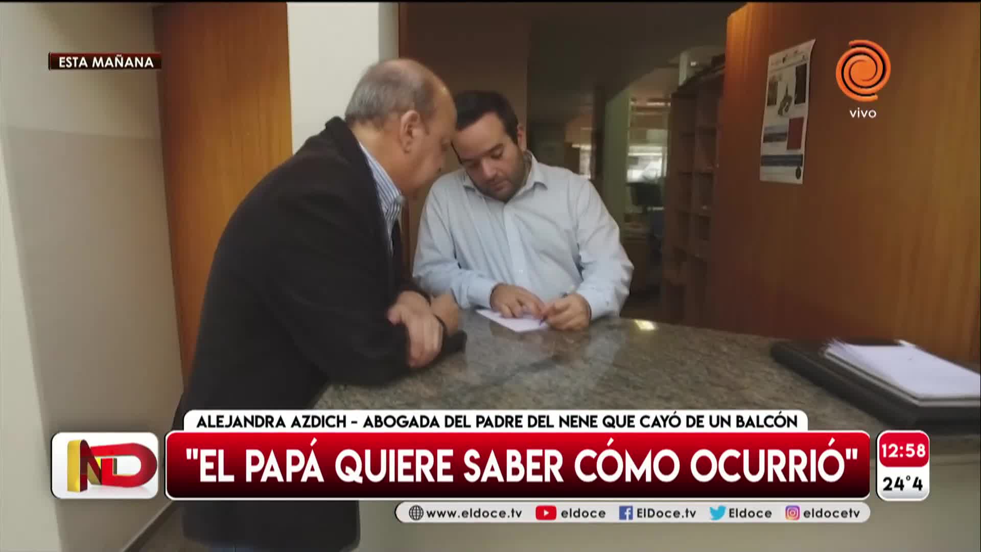 El padre del nene que cayó del balcón se presentó como querellante