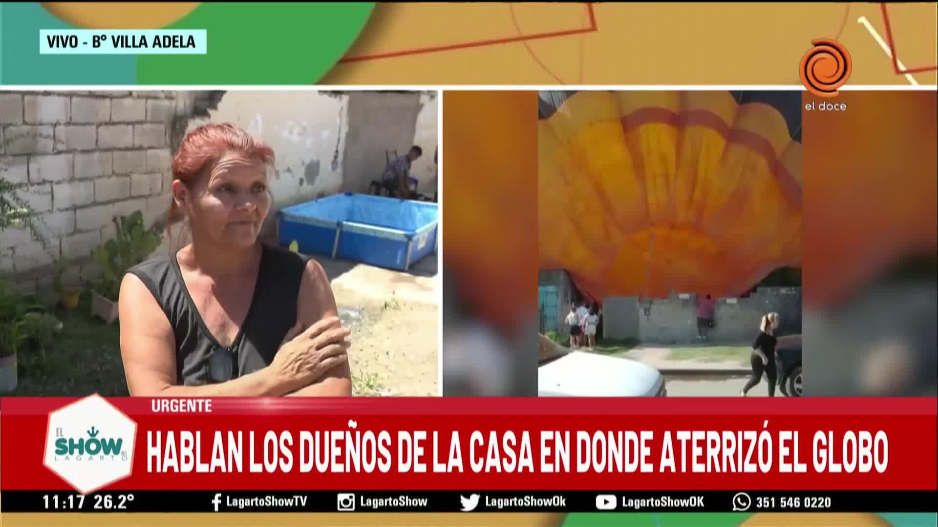 El relato de los dueños de la casa donde cayó el globo