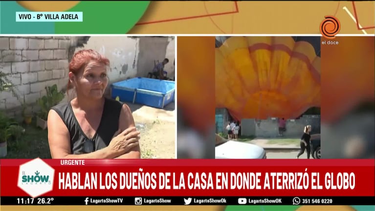 El relato de los dueños de la casa donde cayó el globo