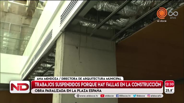 Las fallas de la obra en Plaza España
