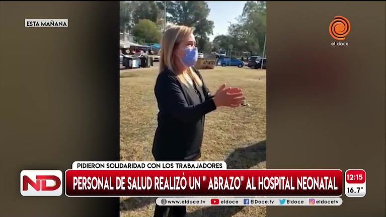 Personal de salud realizó un abrazo al Hospital Materno Neonatal