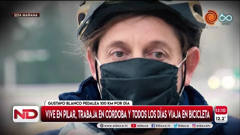 Hace 100 días viaja a trabajar en bicicleta de Pilar a Córdoba