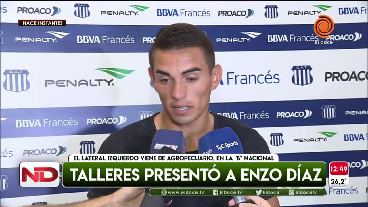 Enzo Díaz, el nuevo refuerzo en Talleres