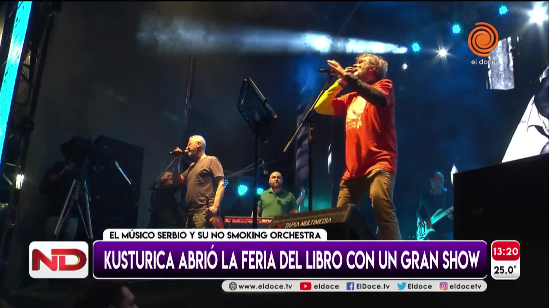 Kusturica cantó La mano de Dios en la apertura de la Feria del Libro