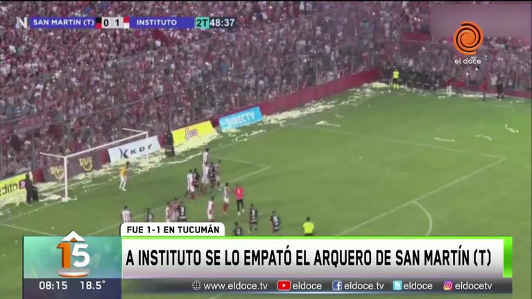 A Instituto se lo empató el arquero de San Martín de Tucumán