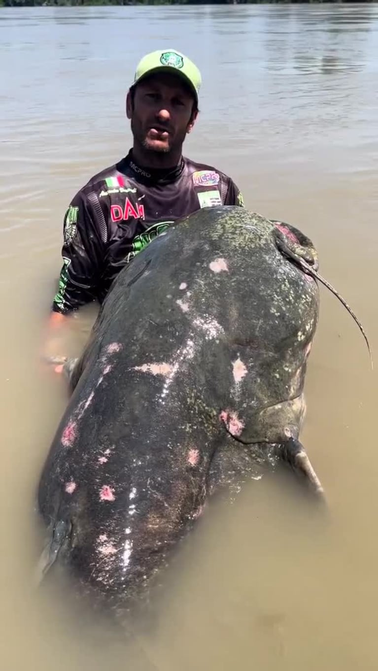 Capturaron un pez gigante en un río italiano
