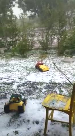 Caída de granizo en el sur de Córdoba