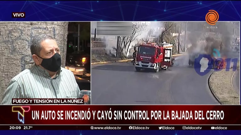 Se le prendió fuego el auto en la Rafael Núñez: "Tuve mucha fortuna"