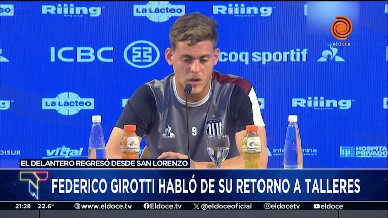 La vuelta de Girotti a Talleres: "Estaba muy convencido de volver"
