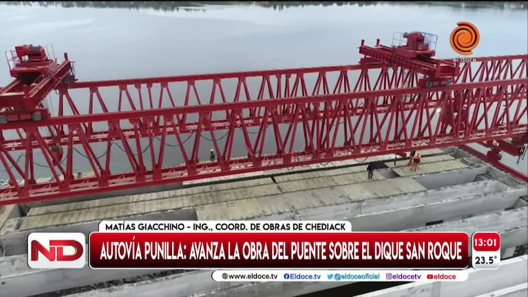 Autovía Punilla: avanza el puente que cruza el lago San Roque