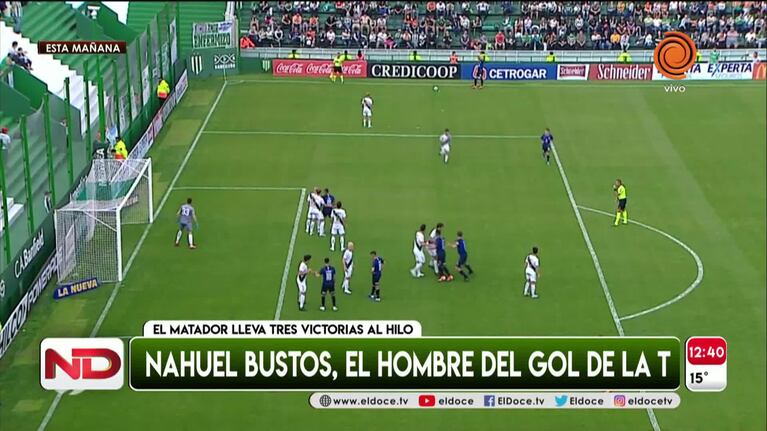 Nahuel Bustos, entre su golazo y la visita de Maradona a Córdoba