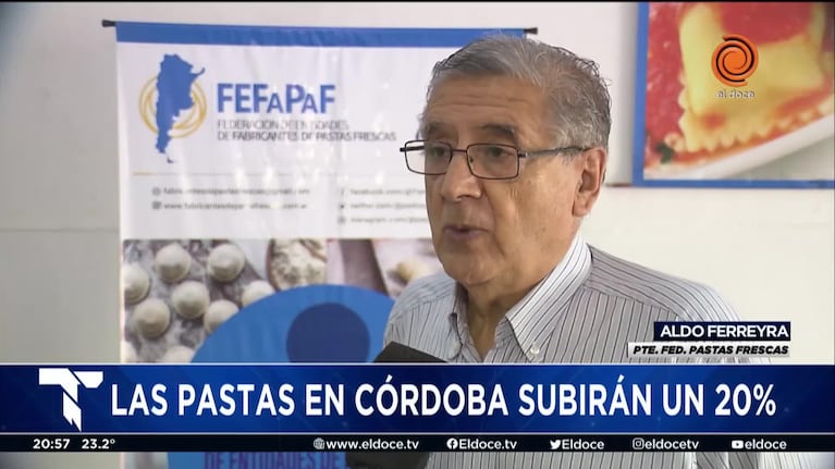 Nuevo aumento en Córdoba: las pastas subirán un 20%