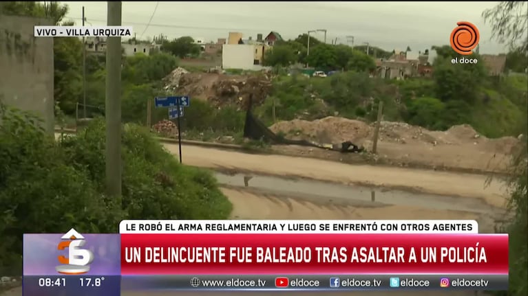 Un ladrón terminó baleado tras asaltar a un policía 