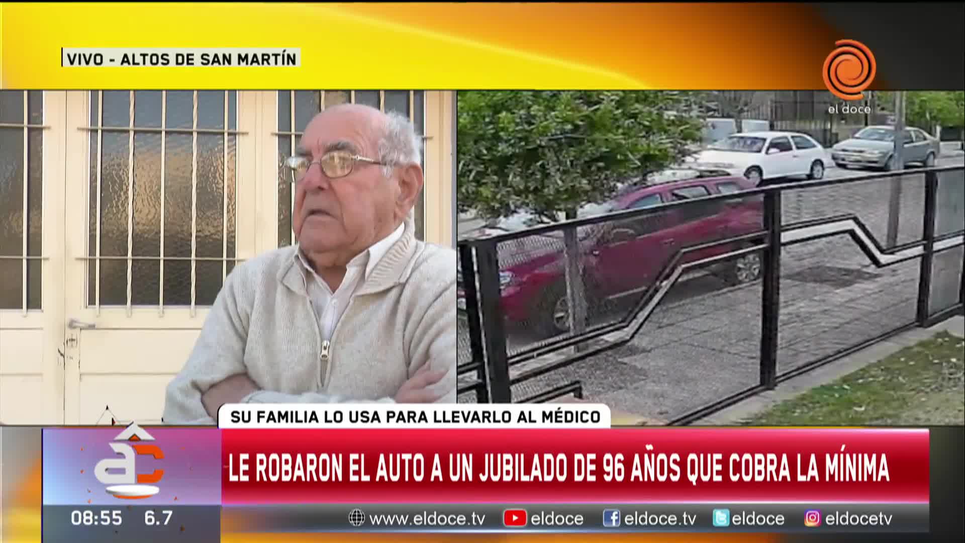 Le robaron el auto a un jubilado de 96 años que cobra la mínima