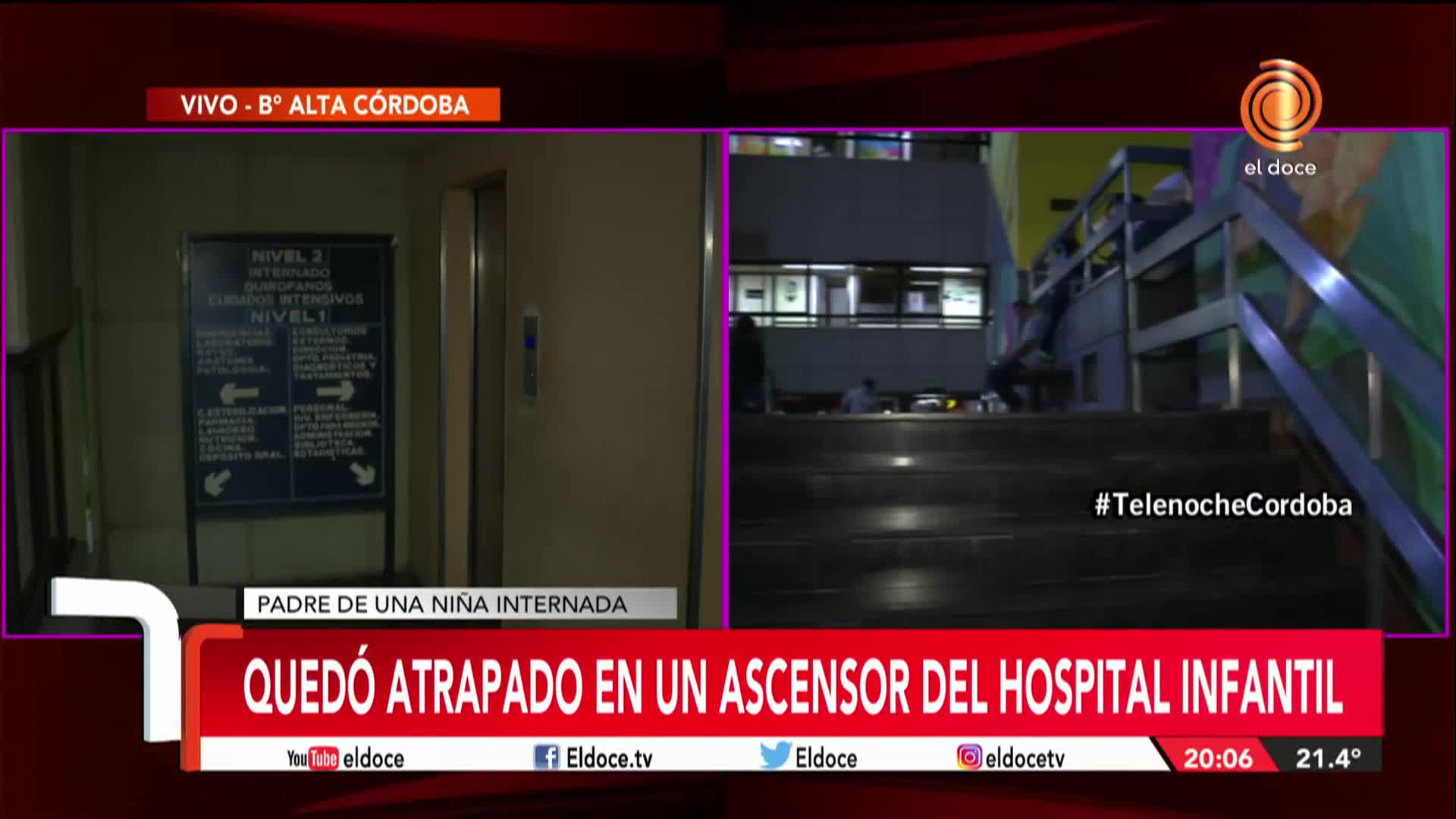 Desesperación en un ascensor del Hospital Infantil