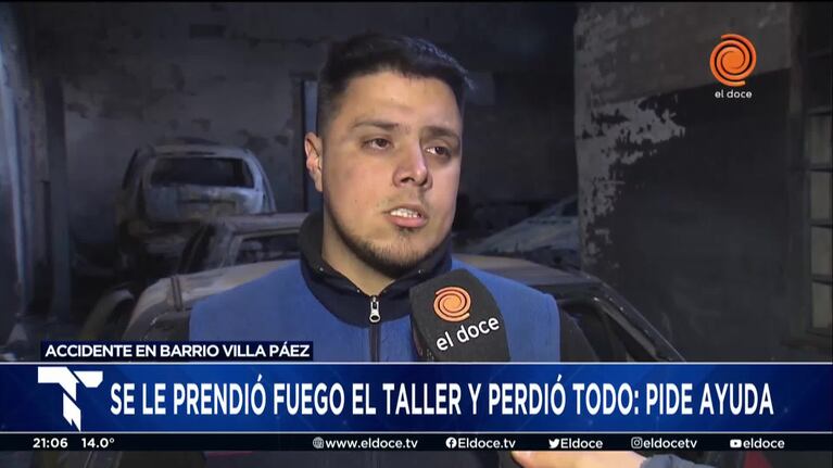 El dueño del taller incendiado contó qué desató el fuego