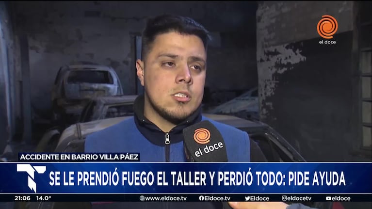 El dueño del taller incendiado contó qué desató el fuego