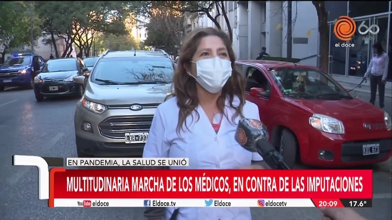 Marcha de médicos en Córdoba: "Queremos estar tranquilos"