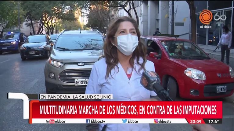 Marcha de médicos en Córdoba: "Queremos estar tranquilos"