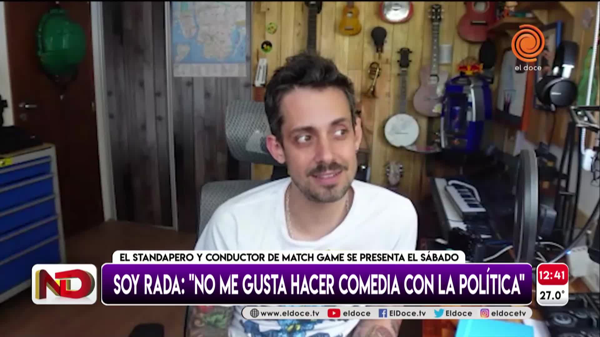 Rada contó detalles de su experiencia como conductor en Match Game