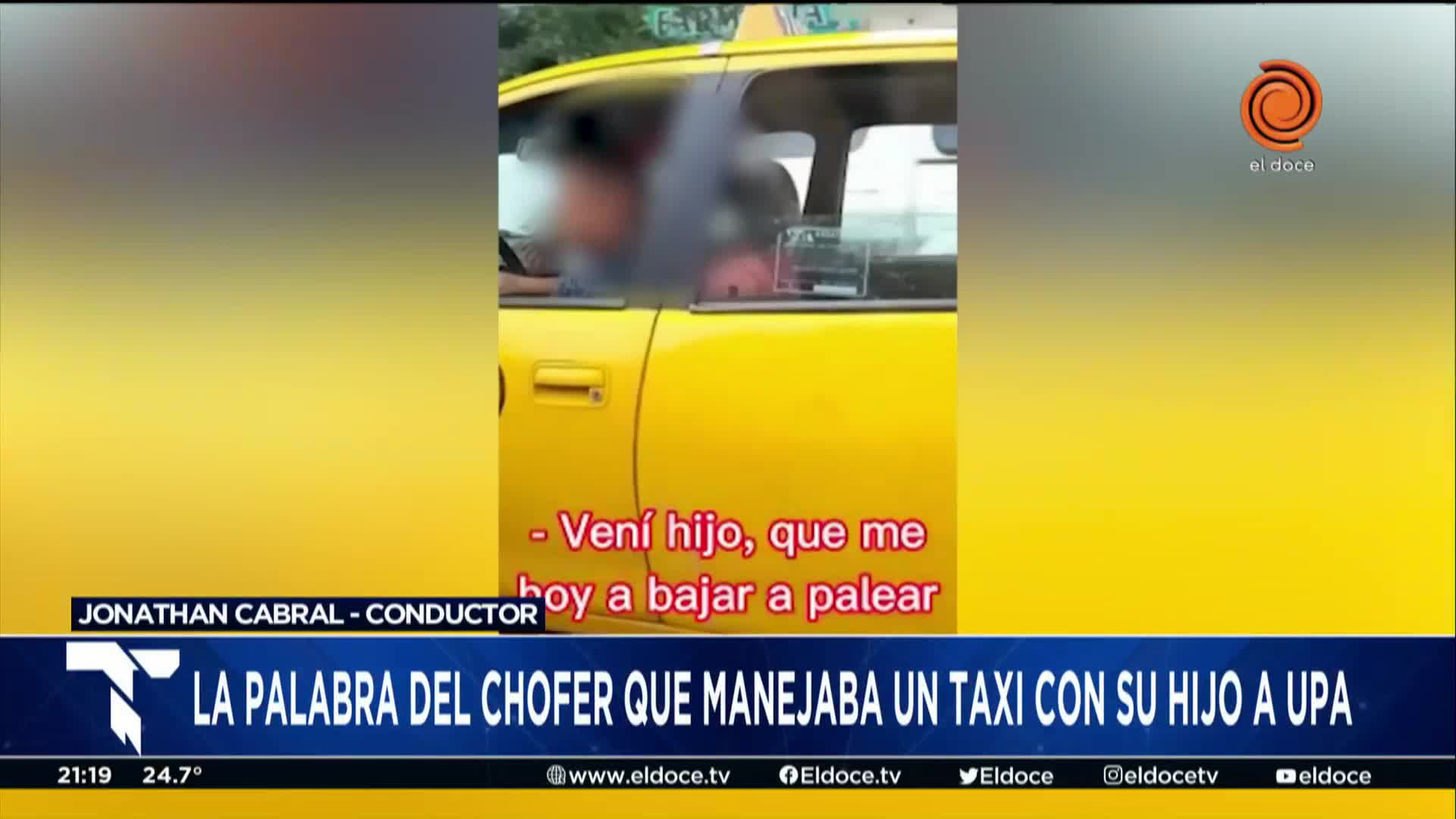 Habló el taxista que manejaba con su hijo en la falda