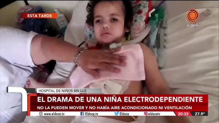El Hospital Infantil, sin luz y con una niña electrodependiente