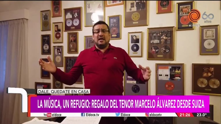 El regalo musical del tenor Marcelo Álvarez desde Suiza