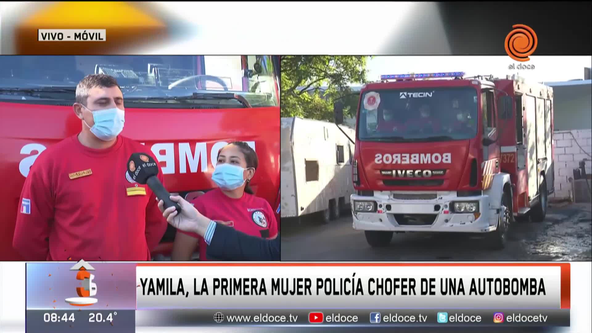 Por primera vez, una policía es chofer de autobomba en Córdoba