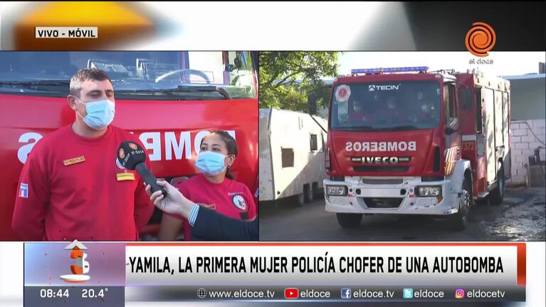Por primera vez, una policía es chofer de autobomba en Córdoba
