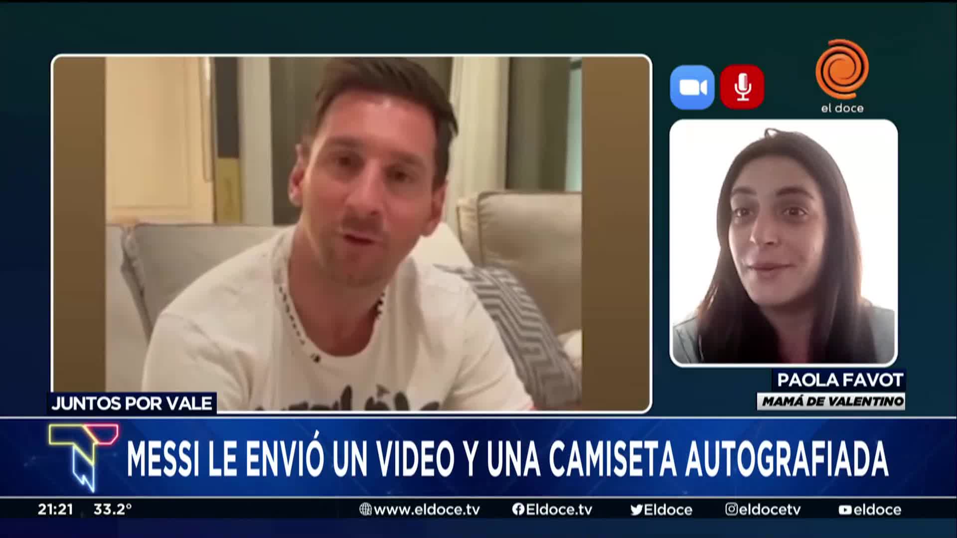 Messi se sumó a la campaña "Juntos por Vale" y le envió una camiseta autografiada