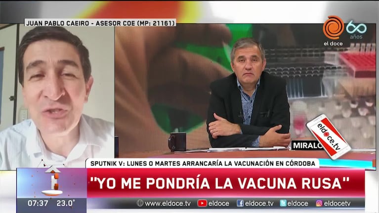 Caeiro, infectólogo asesor del COE Córdoba: "Me voy a poner la vacuna rusa"