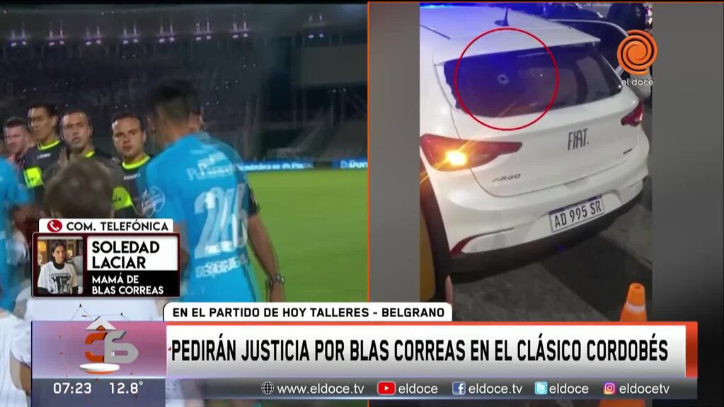 Pedirán justicia por Blas Correas en el clásico Talleres-Belgrano