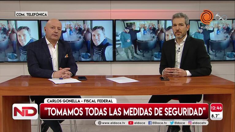 El fiscal Gonella posó sin barbijos en un locro solidario