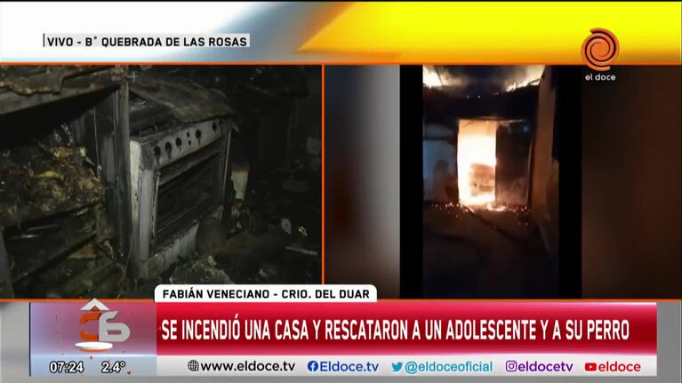 Voraz incendio destruyó gran parte de una casa