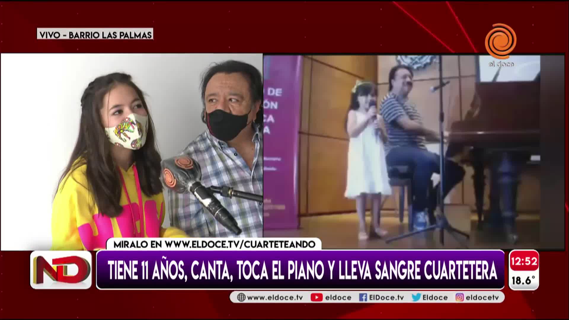 El Negro Videla y su nieta, la mejor alumna