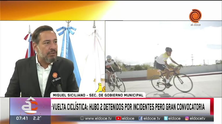 Miguel Siciliano repudió la protesta de municipales en la Vuelta Ciclística