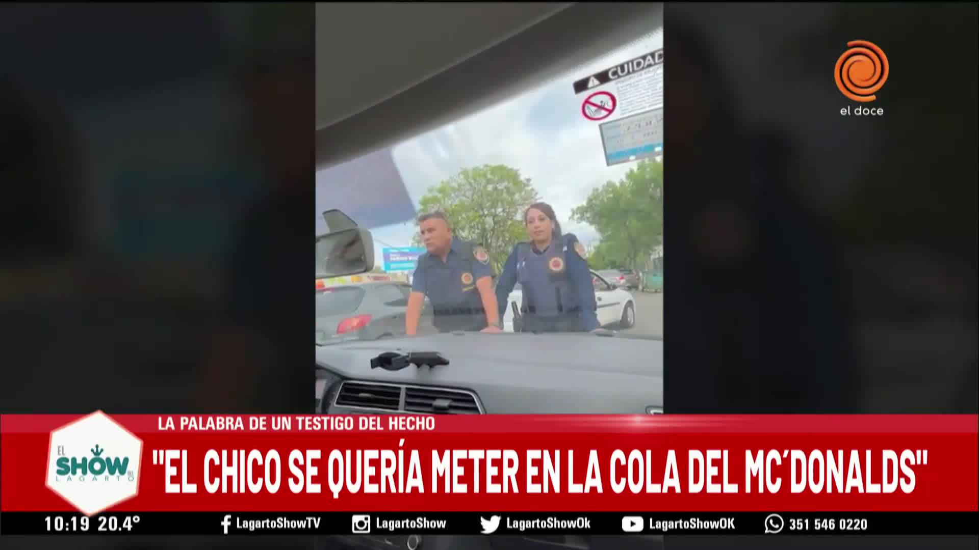 Arrastró a policías en el capot: el relato de un testigo