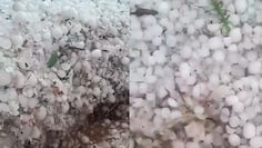 El granizo cubrió de blanco el suelo de una localidad de Córdoba: el impactante video 