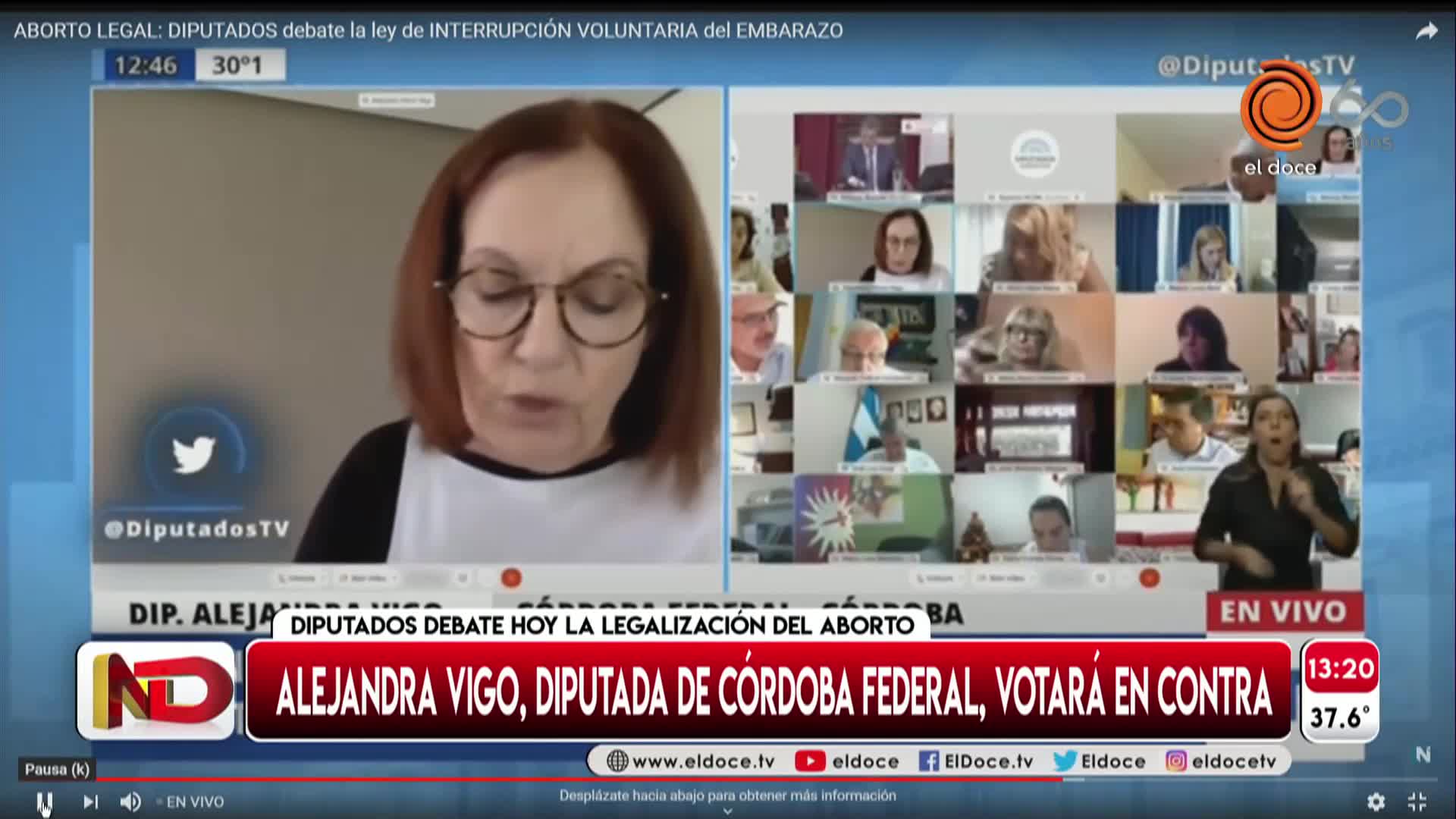 Vigo sobre el aborto: "Adelanto el voto negativo de nuestro bloque Córdoba Federal"