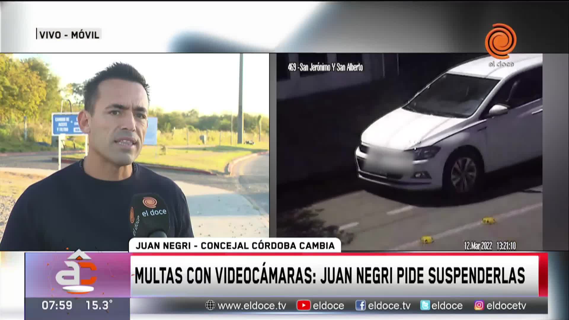 El concejal Juan Negri pidió suspender el cobro de multas con videos