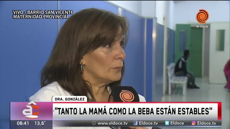 La embaraza baleada dio a luz