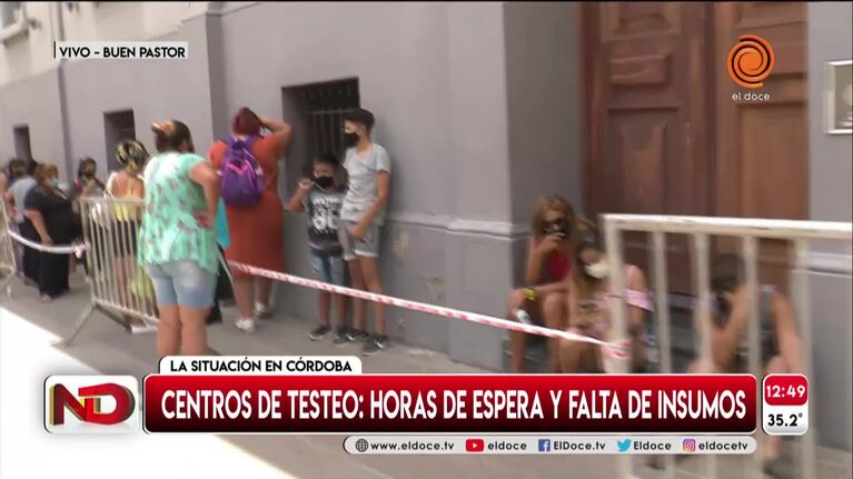 Centros de testeos: calor, largas filas y alerta por falta de insumos
