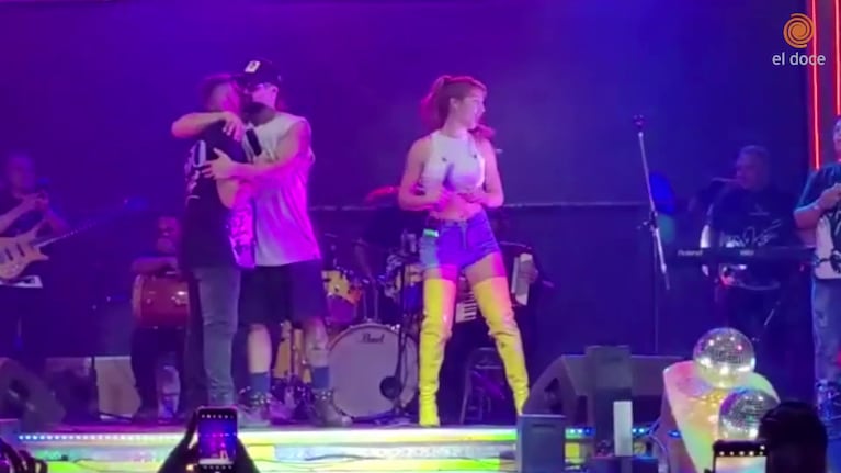 Flor Vigna y Luciano Castro en un homenaje a Rodrigo