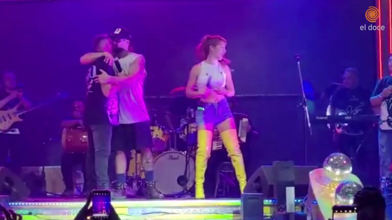 Flor Vigna y Luciano Castro en un homenaje a Rodrigo