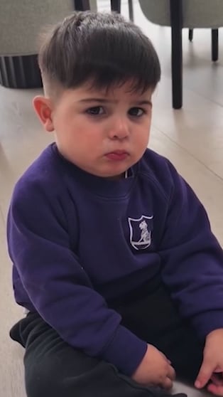 Benja Fernández y un tierno berrinche en casa